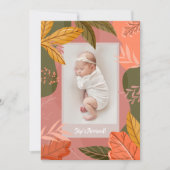 Cartes Pour Fêtes Annuelles Feuilles Automne Photo Annonces de naissance (Devant)