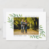 Cartes Pour Fêtes Annuelles Feuilles d'aquarelle simple photo moderne (Devant)