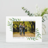 Cartes Pour Fêtes Annuelles Feuilles d'aquarelle simple photo moderne (Debout devant)