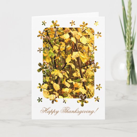 CARTES POUR FÊTES ANNUELLES FEUILLES D'AUTOMNE (Devant)