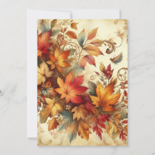 Cartes Pour Fêtes Annuelles Feuilles d'automne