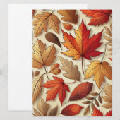 Cartes Pour Fêtes Annuelles Feuilles d'automne classiques (Devant / Derrière)