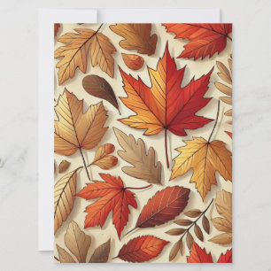 Cartes Pour Fêtes Annuelles Feuilles d'automne classiques