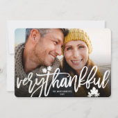 Cartes Pour Fêtes Annuelles Feuilles d'automne de Thanksgiving Brossé Script P (Devant)