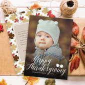 Cartes Pour Fêtes Annuelles Feuilles d'automne de Thanksgiving Simple Script P