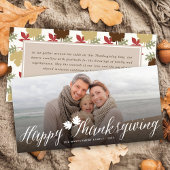 Cartes Pour Fêtes Annuelles Feuilles d'automne de Thanksgiving Simple Script P