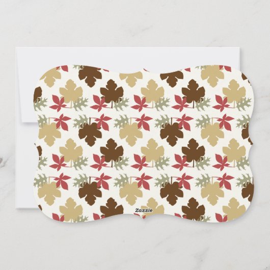 Cartes Pour Fêtes Annuelles Feuilles d'automne de Thanksgiving Simple Script P (Dos)