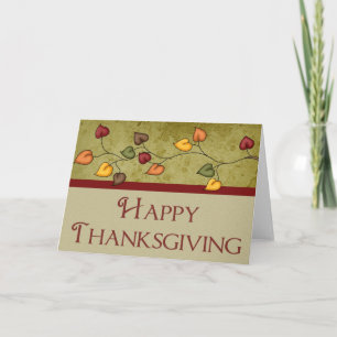 Cartes Pour Fêtes Annuelles Feuilles d'automne Design élégant :: Bon thanksgiv
