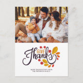 Cartes Pour Fêtes Annuelles Feuilles D'Automne Et Baies Thankesgiving Photo (Devant)