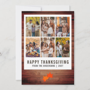 Cartes Pour Fêtes Annuelles Feuilles d'automne Joyeux Thanksgiving Multi Photo