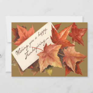 Cartes Pour Fêtes Annuelles Feuilles D'Automne Vous Souhaitant Un Bon thanksgi