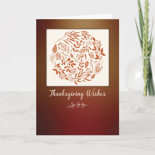 Cartes Pour Fêtes Annuelles Feuilles de couronnes d'entreprise de Thanksgiving (Devant)