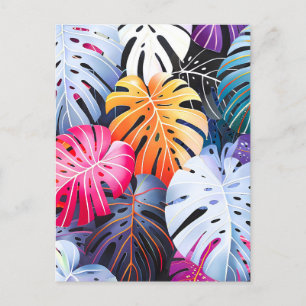 Cartes Pour Fêtes Annuelles Feuilles de la Monstera d'été tropicale