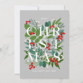 Cartes Pour Fêtes Annuelles Feuilles de Noël et baies (Devant)
