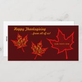 Cartes Pour Fêtes Annuelles Feuilles de Thanksgiving (Devant / Derrière)