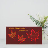 Cartes Pour Fêtes Annuelles Feuilles de Thanksgiving (Debout devant)