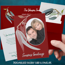 Feuilles rouges et verts doux minimes Noël
