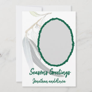 Cartes Pour Fêtes Annuelles Feuilles verts doux Noël minimal