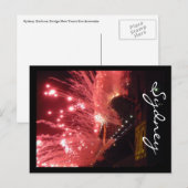 Cartes Pour Fêtes Annuelles feux d'artifice sydney (Devant / Derrière)