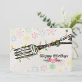 Cartes Pour Fêtes Annuelles Feux de Noël fourche chef restauration restaurant (Debout devant)