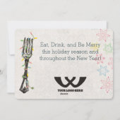 Cartes Pour Fêtes Annuelles Feux de Noël fourche chef restauration restaurant (Dos)