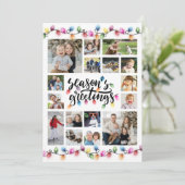 Cartes Pour Fêtes Annuelles Feux de Noël Joyeuses Fêtes 16 Photos (Debout devant)