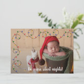Cartes Pour Fêtes Annuelles Feux de Noël Photo de naissance Annonces (Debout devant)