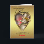 Cartes Pour Fêtes Annuelles Fiance Christmas Card - Snowman In Heart<br><div class="desc">Fiance Christmas Card - Snowman In Heart</div>