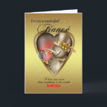 Cartes Pour Fêtes Annuelles Fiance Christmas Card - Snowman In Heart<br><div class="desc">Fiance Christmas Card - Snowman In Heart</div>