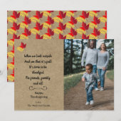 Cartes Pour Fêtes Annuelles Fiche photo Rustic Fall Bon thanksgiving (Devant / Derrière)