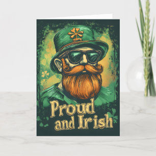 Cartes Pour Fêtes Annuelles Fier et irlandais drôle Leprechaun St. Patrick's D
