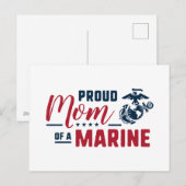 Cartes Pour Fêtes Annuelles Fier maman d'une Marine (Devant / Derrière)