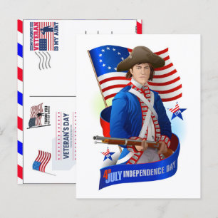 Cartes Pour Fêtes Annuelles Fier Vétéran 250 Ans Amérique 1776 2026