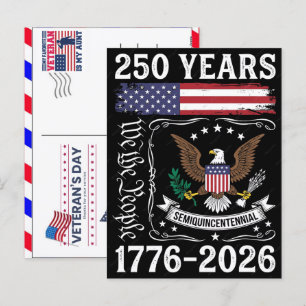 Cartes Pour Fêtes Annuelles Fier Vétéran 250 Ans Amérique 1776 2026
