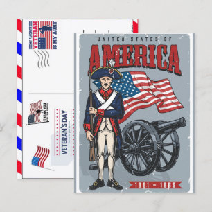 Cartes Pour Fêtes Annuelles Fier Vétéran 250 Ans Amérique 1776 2026