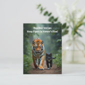 Cartes Pour Fêtes Annuelles Fierce Feline amis dans le sondage (Debout devant)