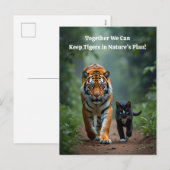 Cartes Pour Fêtes Annuelles Fierce Feline amis dans le sondage (Devant / Derrière)