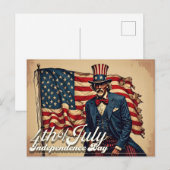 Cartes Pour Fêtes Annuelles Fière âme du 4 juillet (Devant / Derrière)