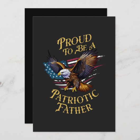 Cartes Pour Fêtes Annuelles Fière d'être un père patriotique (Devant / Derrière)