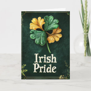 Cartes Pour Fêtes Annuelles Fierté irlandaise or trèfle vert
