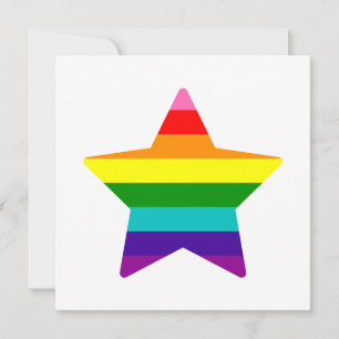 Cartes Pour Fêtes Annuelles Fierté LGBTQ avec drapeau arc-en-ciel étoile de No