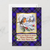 Cartes Pour Fêtes Annuelles Fierté Tartan d'Ecosse avec Robin Personnalisé (Devant / Derrière)