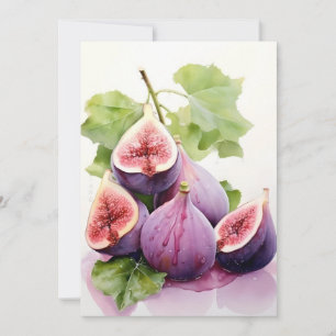 Cartes Pour Fêtes Annuelles Figes violettes En Aquarelles