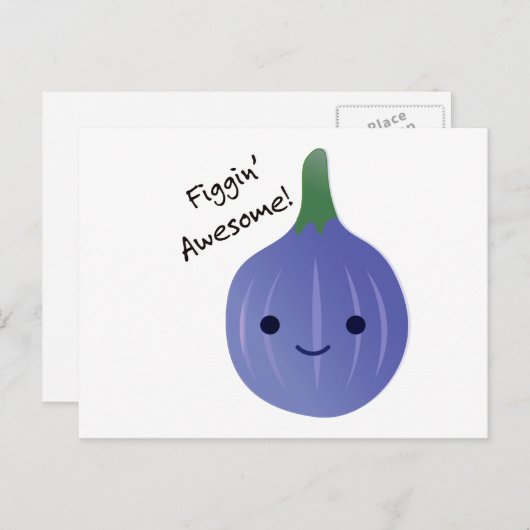 Cartes Pour Fêtes Annuelles figue Awesome Fig Pun (Devant / Derrière)