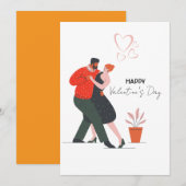Cartes Pour Fêtes Annuelles Figure de danse Saint-Valentin (Devant / Derrière)