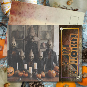 Cartes Pour Fêtes Annuelles Figures masqués d'Halloween vintage effrayants