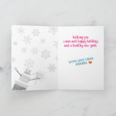 Cartes Pour Fêtes Annuelles Fil d'aiguille snowman couture artisanat Noël Holi (Intérieur)