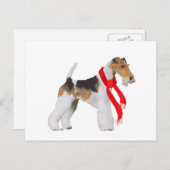 Cartes Pour Fêtes Annuelles Fil Fox Terrier Noël (Devant / Derrière)