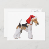 Cartes Pour Fêtes Annuelles Fil Fox Terrier Noël (Devant / Derrière)