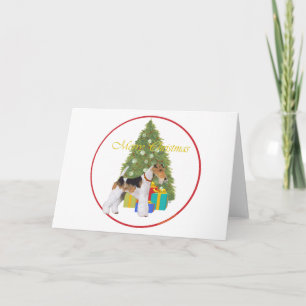 Cartes Pour Fêtes Annuelles Fil Fox Terrier Noël